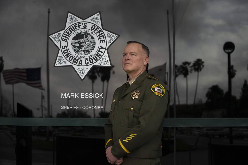 Sonoma County Sheriff Mark Essick photographed at the Sheriff's Office in Santa Rosa on Jan. 5, 2019. (Erik Castro/For The Press Democrat)