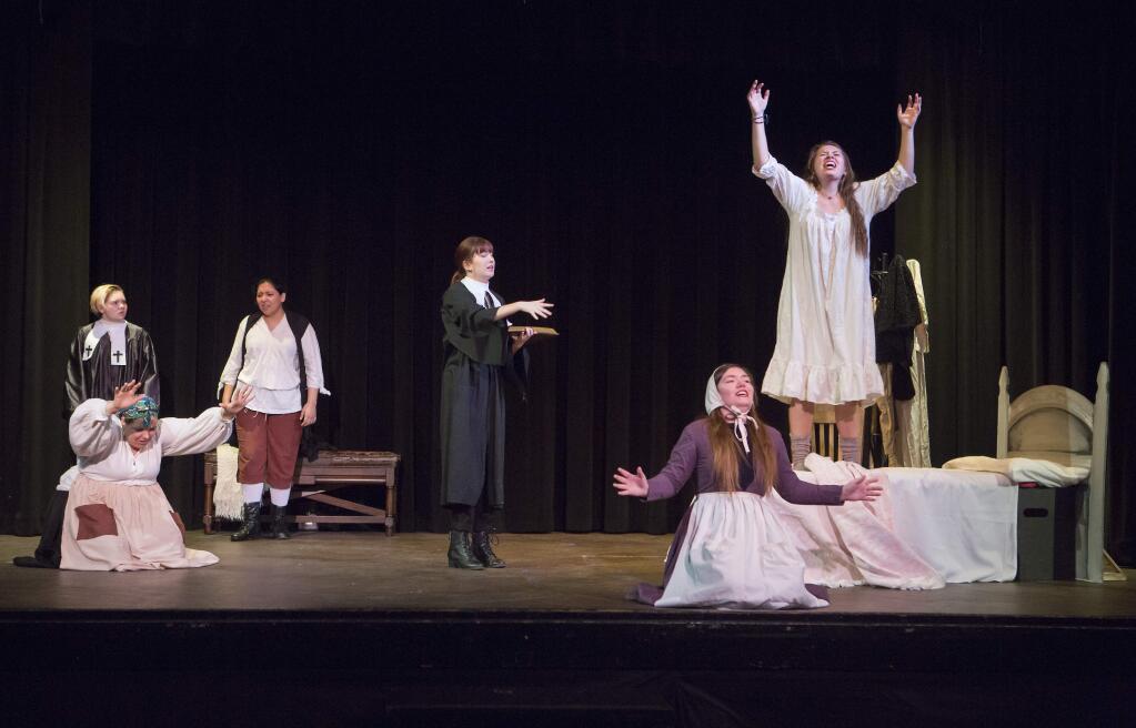 The drama department at the Sonoma Valley High School presents its production of 'The Crucible' by Arthur Miller in the Little Theater month high school's campus. It will play Feb. 28, 29, Mar. 1, 6, 7, and 8. Evening shows start at 7 p.m., Sunday matinees at 2 p.m. (Photo by Robbi Pengelly/Index-Tribune)