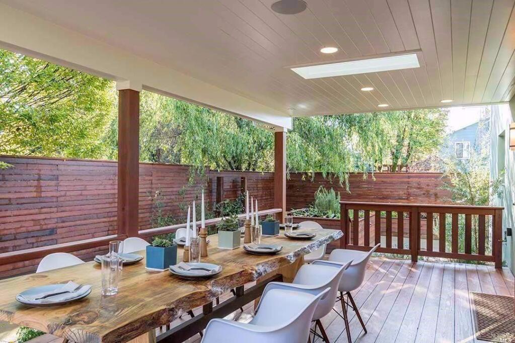An outdoor dining area at 348 Patten Street, Sonoma. Property listed by Tina Shone/ Sotheby's International Realty, tinashone.com, (707) 933-1515. (Courtesy NORCAL MLS)
