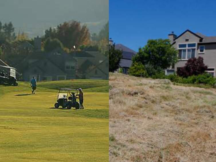 This combined photo show the Adobe Creek Golf Golf Course in 2016 (left) and the course in May 2017. (KENT PORTER/ PD FILE, CRISSY PASCUAL/ ARGUS-COURIER STAFF)