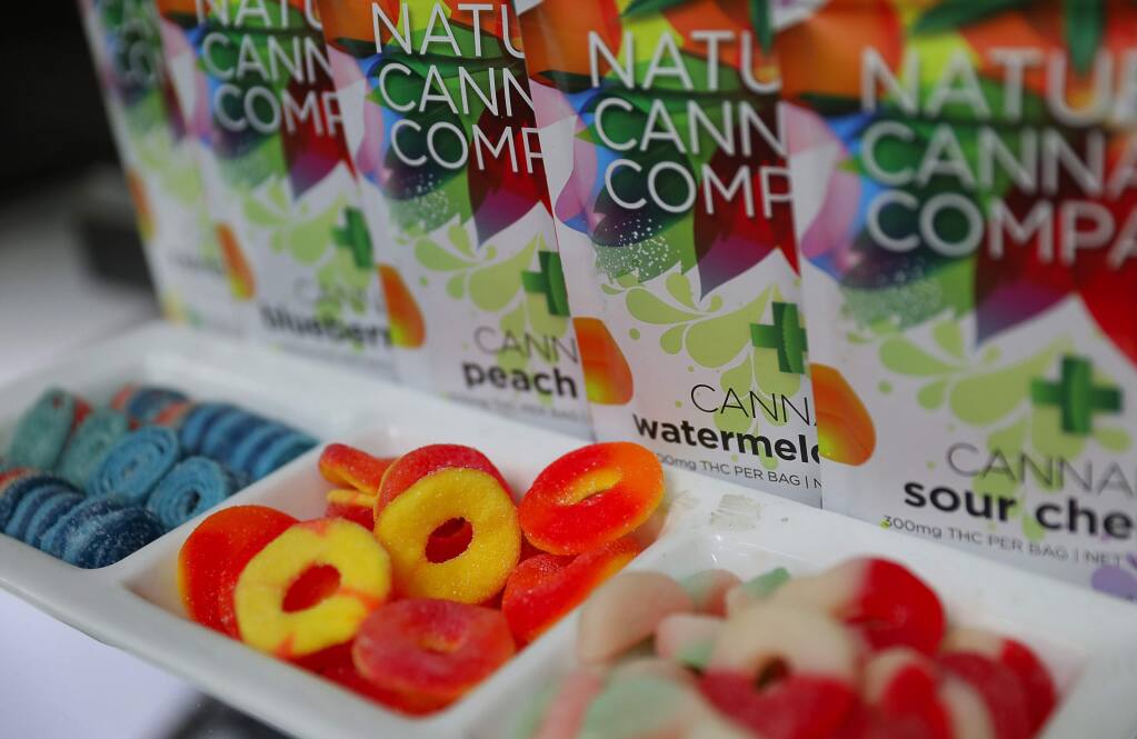 Cannabis infused candy for sale at OrganiCann, in Santa Rosa on Tuesday, September 19, 2017. (Christopher Chung/ The Press Democrat)