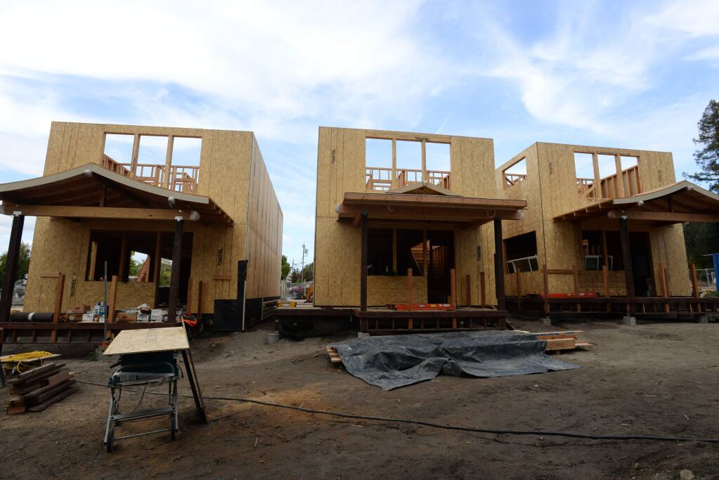 A few of the homes under construction in Graton Park during a celebration of Graton's New Green held Sunday at the Graton Day Labor Center in Graton, California. September 30, 2018.(Photo: Erik Castro/for The Press Democrat)