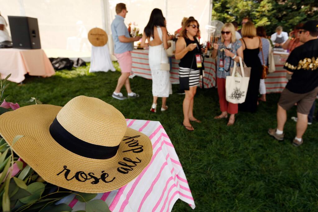 Rodney Strong Vineyards offered visitors 'rosé all day' during Taste of Sonoma at the Green Music Center in Rohnert Park, California, on Saturday, September 1, 2018. (Alvin Jornada / The Press Democrat)