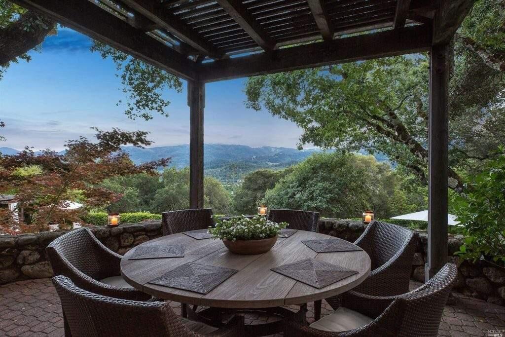 A panoramic landscape unfolds from a patio on Robert Redford's Napa Valley 10.36 acre ranch. (Photo courtesy of NORCAL MLS)