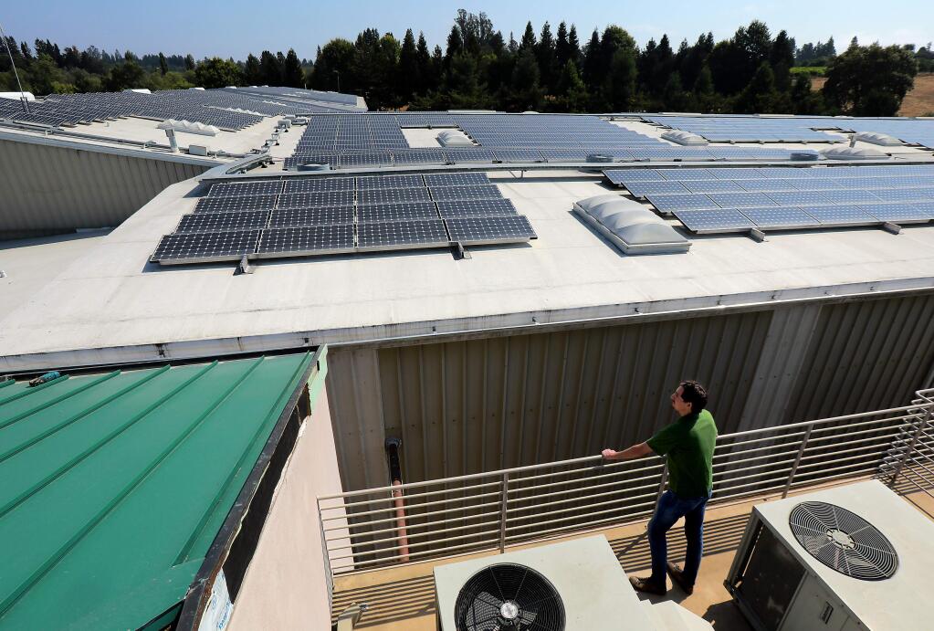 Traditional Medicinals Graton manufacturing facility is powered by solar panels. (photo by John Burgess/The Press Democrat)