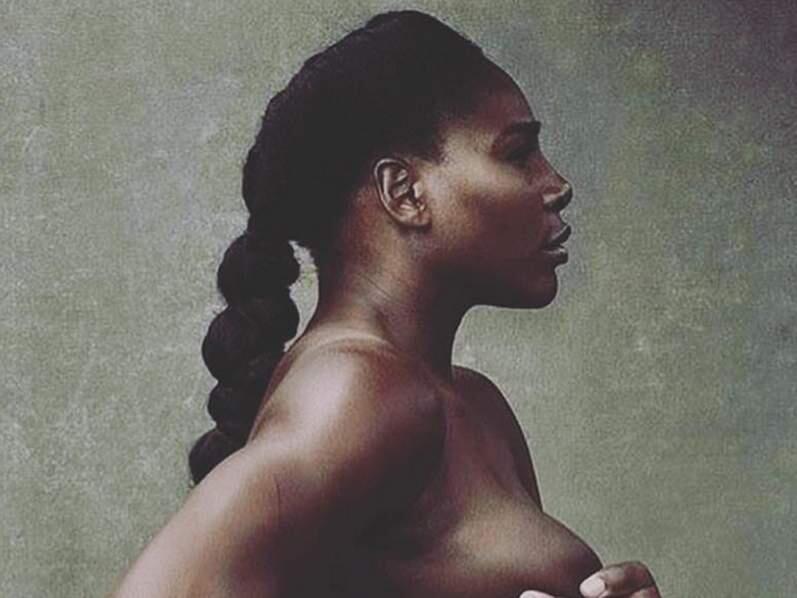 Tennis superstar Serena Williams is showing off her pregnancy with a nude photo on the cover of the August issue of Vanity Fair. (instagram.com/serenawilliams)