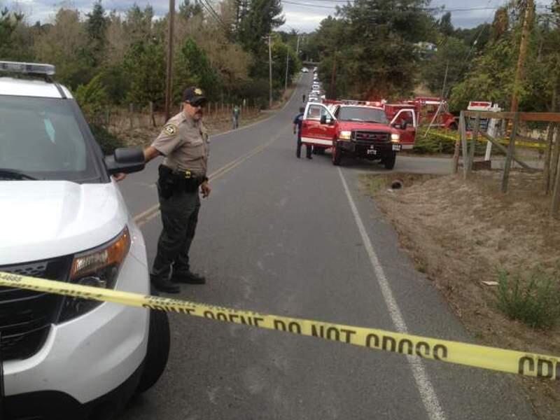 Sonoma County sheriff's deputies investigate a stabbing on Marshall Avenue off Skillman Lane, just outside Petaluma on Friday, Oct. 17, 2014.(SCOTT MANCHESTER/ ARGUS-COURIER)