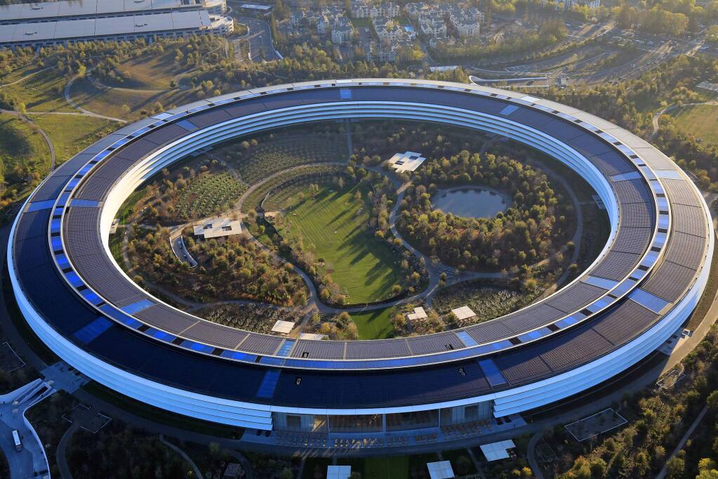 Apple's new headquarters in Silicon Valley, which was constructed with an acute awareness that the building sits in earthquake country, in Cupertino, Calif., March 15, 2019. With notable exceptions, including Apple's new headquarters in Silicon Valley, the innovations in building for earthquake preparedness have been used only sparingly in the United States. (Jim Wilson/The New York Times)