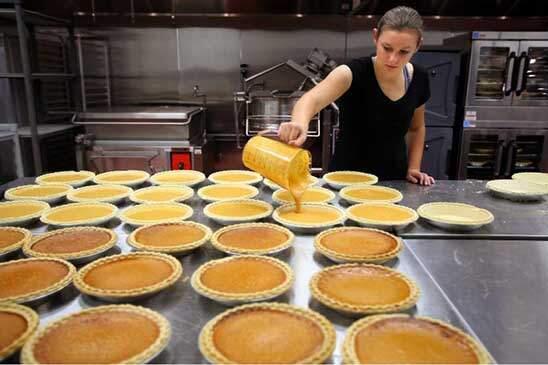 Kati Hilario prepares the pumpkin pies she bakes and distributes to donors, then she contributes all the profits to the Redwood Empire Food Bank. (Hilario family)