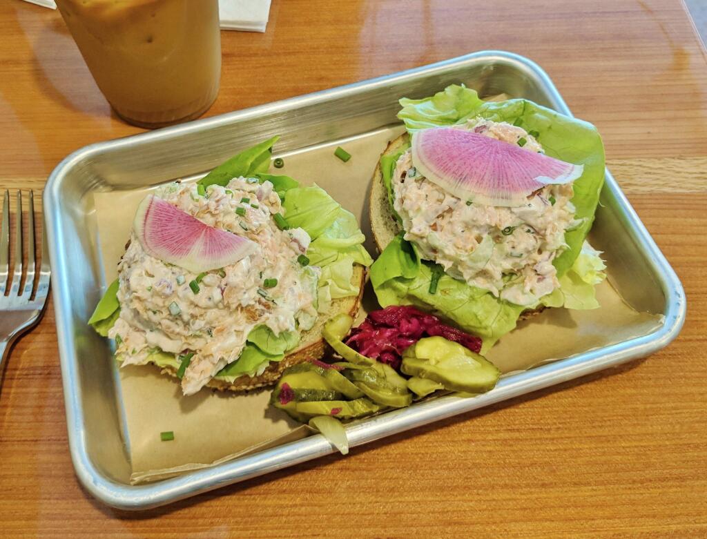 The smoked trout salad on a bagel. (Houston Porter/for the Argus-Courier)