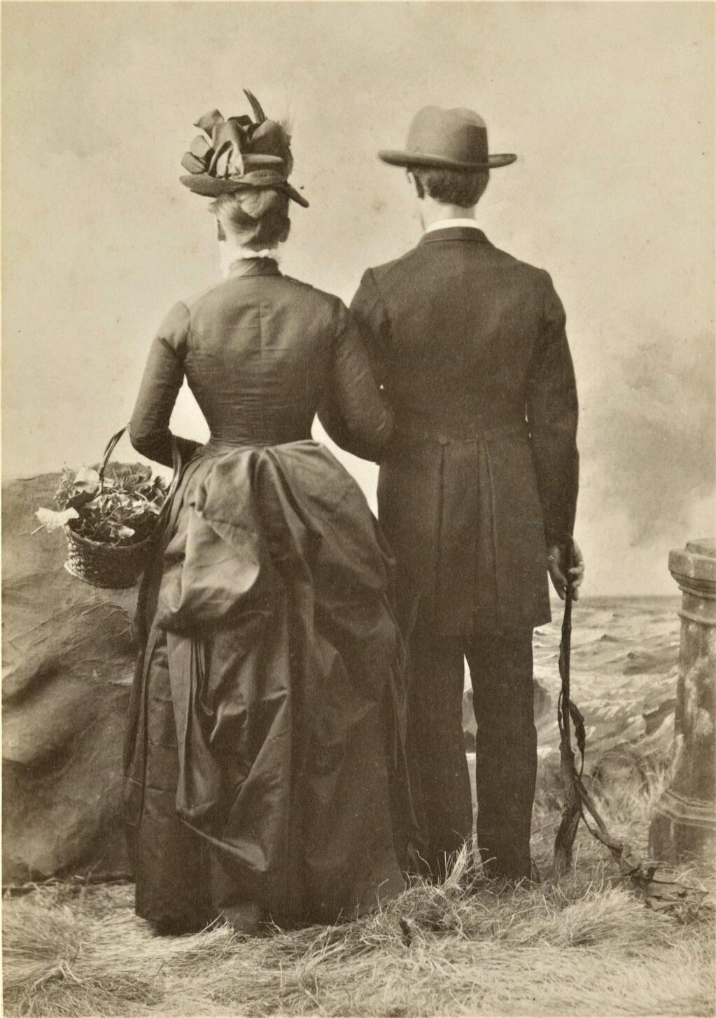 Portrait of an unidentified couple with their backs to the camera, late 1880s. (Courtesy of the Sonoma County Library)