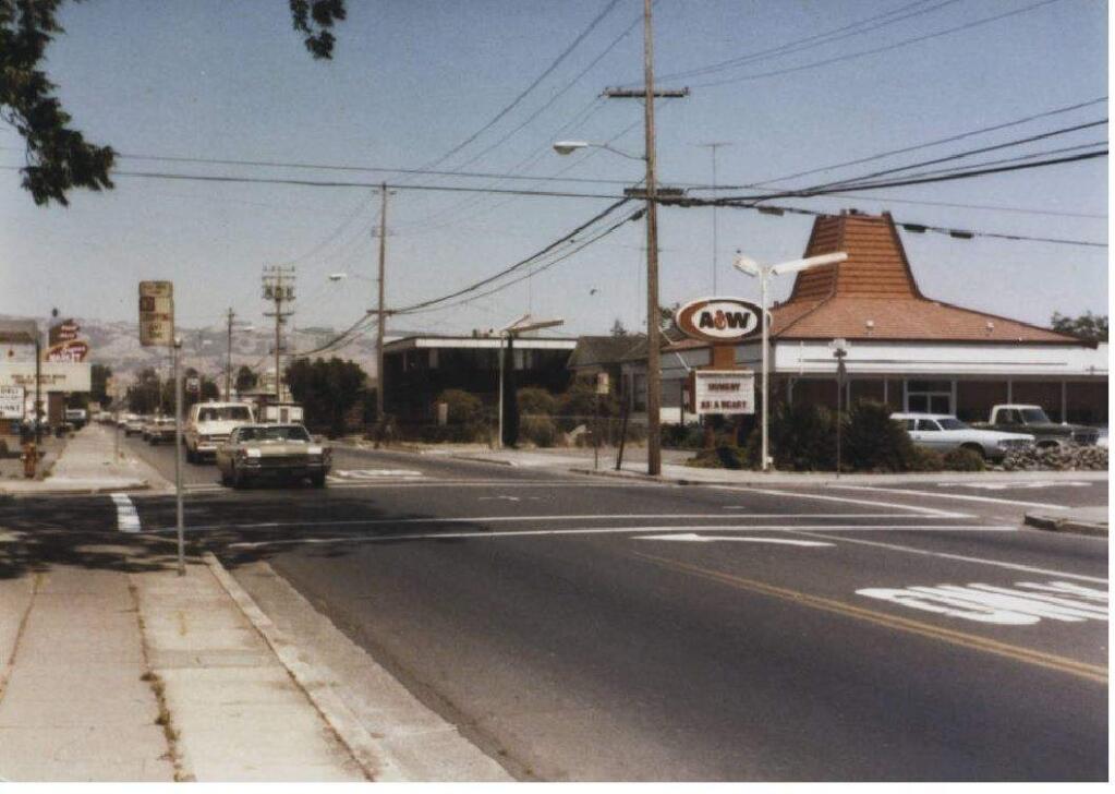 The A&W Root Beer in 1978 was popular with families looking for an affordable bite to eat. (SONOMA COUNTY LIBRARY HERITAGE COLLECTION)