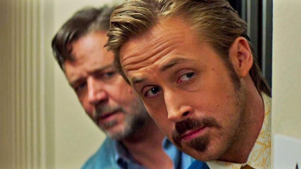 Jackson Healy (Russell Crowe) is a tough guy who beats up people for money and Holland March (Ryan Gosling) is a con artist private investigator in 'Nice Guys.'