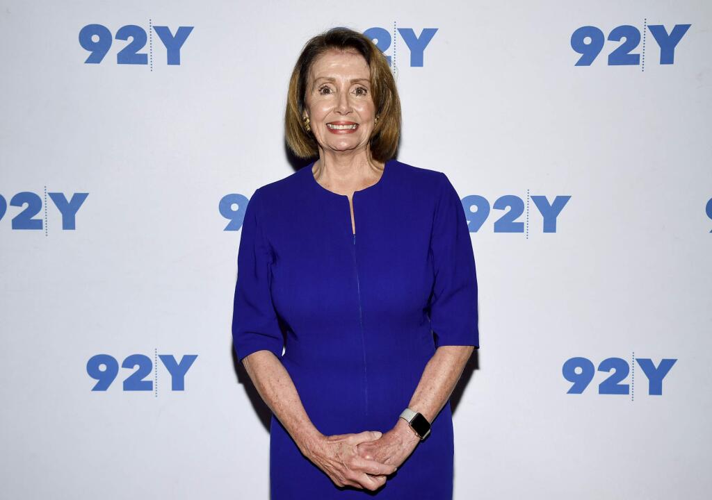 House Minority Leader Nancy Pelosi, D-Calif., poses before a conversation at the 92nd Street Y on Sunday, Oct. 14, 2018, in New York. (Photo by Evan Agostini/Invision/AP)