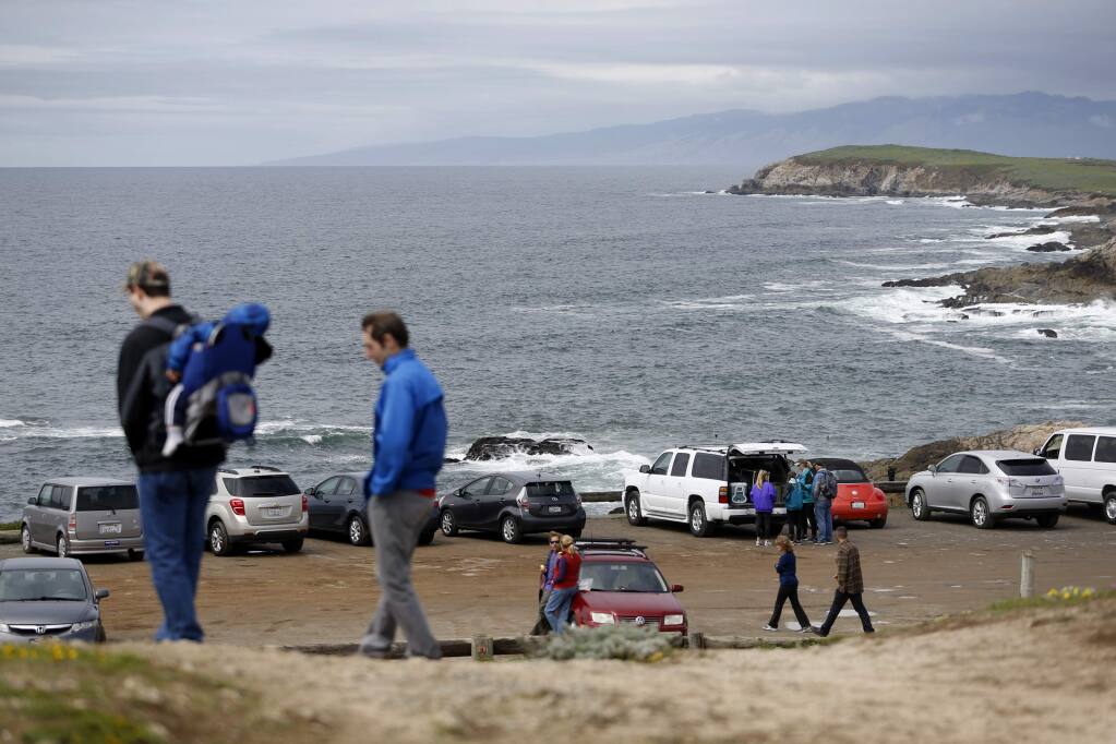 Visitors park at Bodega Head in Bodega Bay, on Sunday, April 10, 2016. (BETH SCHLANKER/ The Press Democrat)