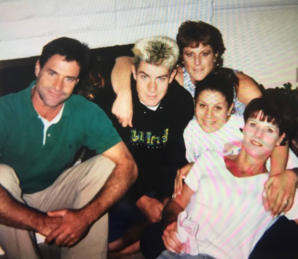 Healdsburg resident Gary Begley, left, with family, in this undated photo. Clockwise, from center left: nephew Thomas Moss, sister Terri Moss, niece Ryan Moss and sister Toni Lasko. (MOSS FAMILY)