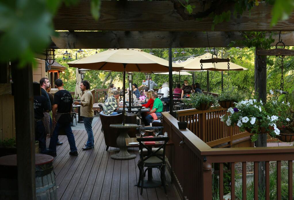 The outside dining area at Aventine Glen Ellen. File photo. (Conner Jay/The Press Democrat)