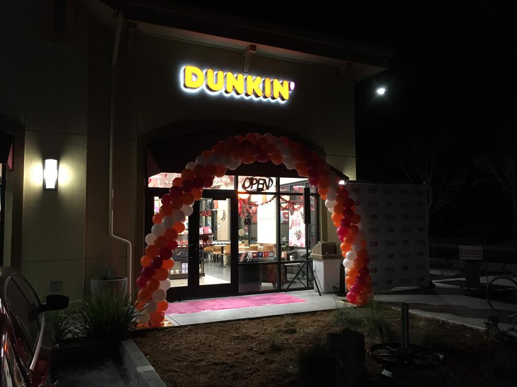 At 4:30 a.m., the new Dunkin' donuts gets ready for it's official grand opening at 5 a.m.(Photo by David Templeton)