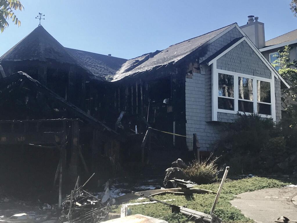 Fire badly damaged an east Santa Rosa home on Tuesday, June 12, 2018. (BETH SCHLANKER/ PD)