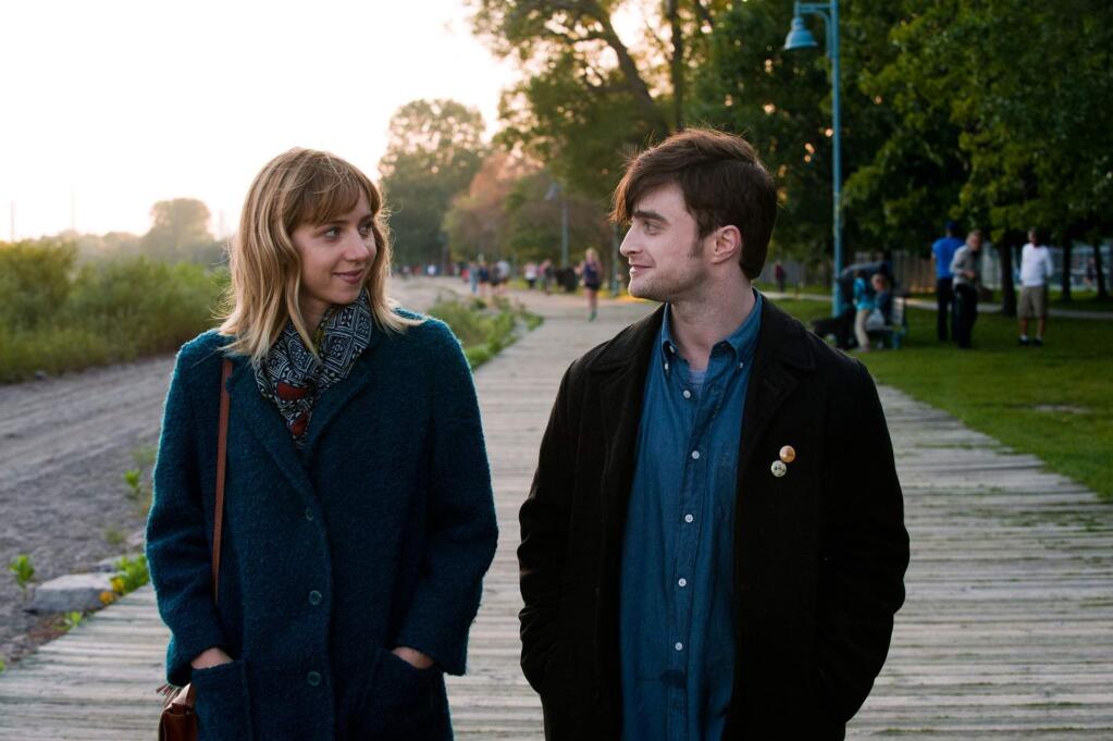 CBS FilmsDaniel Radcliffe as Wallace and Zoe Kazan as Chantry star as friends and possible lovers in the romantic comedy 'What If.'