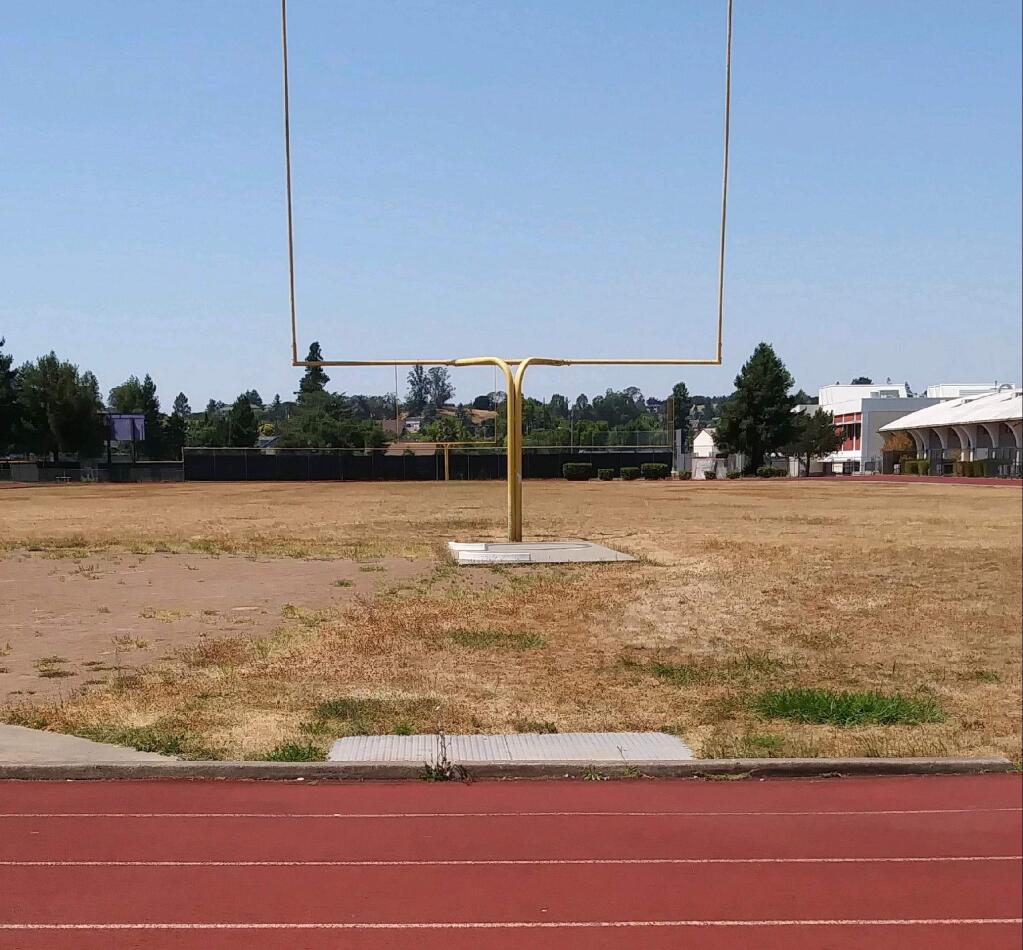 JOHN JACKSON/ARGUS-COURIER STAFFPetaluma High's barren Steve Ellison Field and track will soon be replaced by an all-new synthetic-turfed field and track.