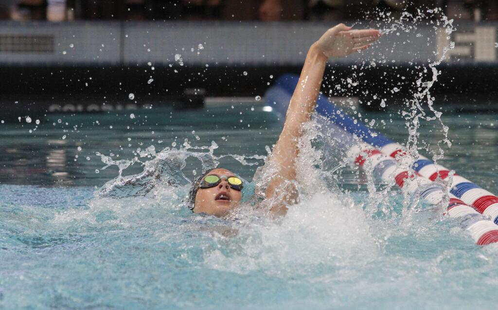 Bill Hoban/Index-Tribune file photoKathryn Ajax is one of the returning swimmers for the Sonoma Valley High Dragon swim team this spring. Spring sports was supposed to ramp up this week, but the rains have washed out almost everything this week.
