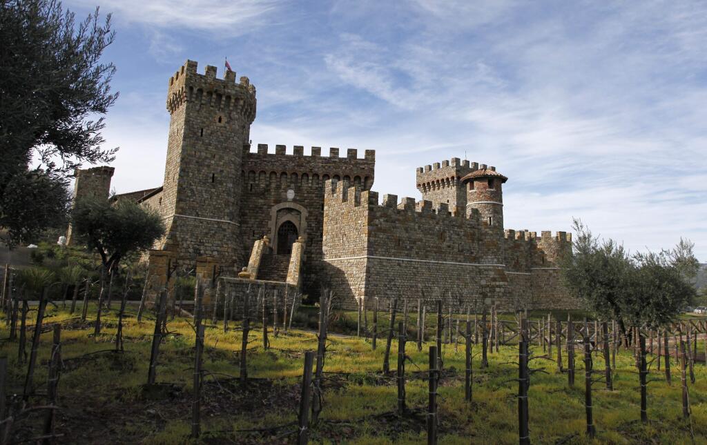 SCastello di Amorosa, a 121,000 square foot replica of a 13th-century Tuscan castle in Calistoga. (AP Photo/Eric Risberg)