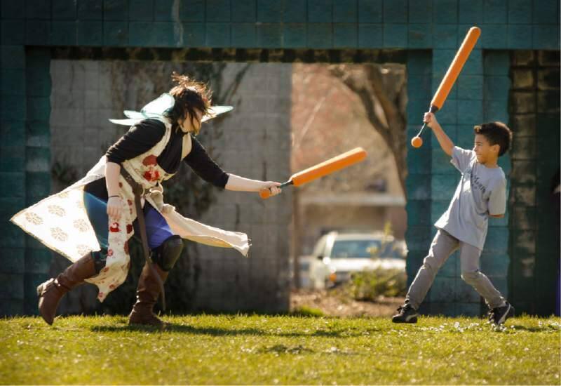 Soft-spongy warfare taking place outdoors at the 2017 LumaCon (Photos by Crissy Pasqual)