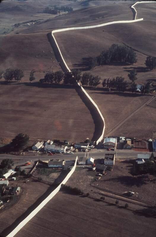 'Running Fence,' crossed over 14 roads and the town of Valley Ford, leaving room for cars, cattle and wildlife. (PRESS DEMOCRAT ARCHIVES, 1976)