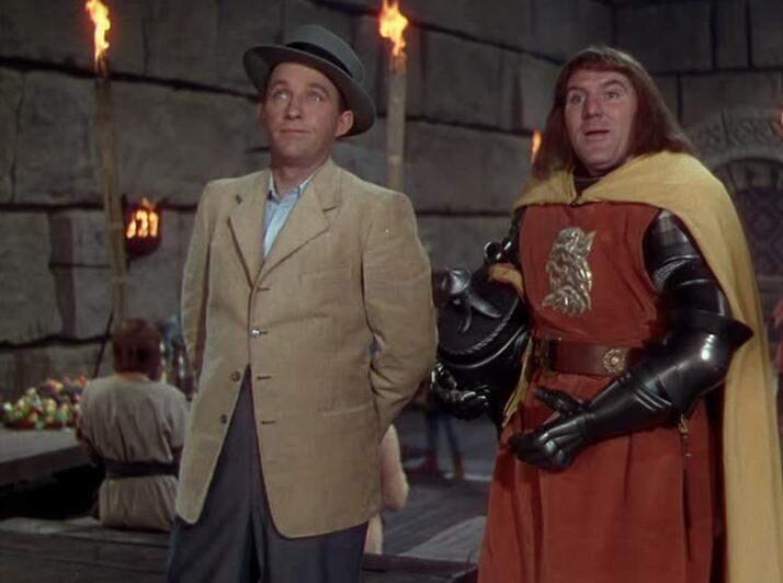 Bing Crosby in 'A Connecticutt Yankee in King Arthur's Court,' one of many movies in which a solar eclipse makes a well-timed appearance.