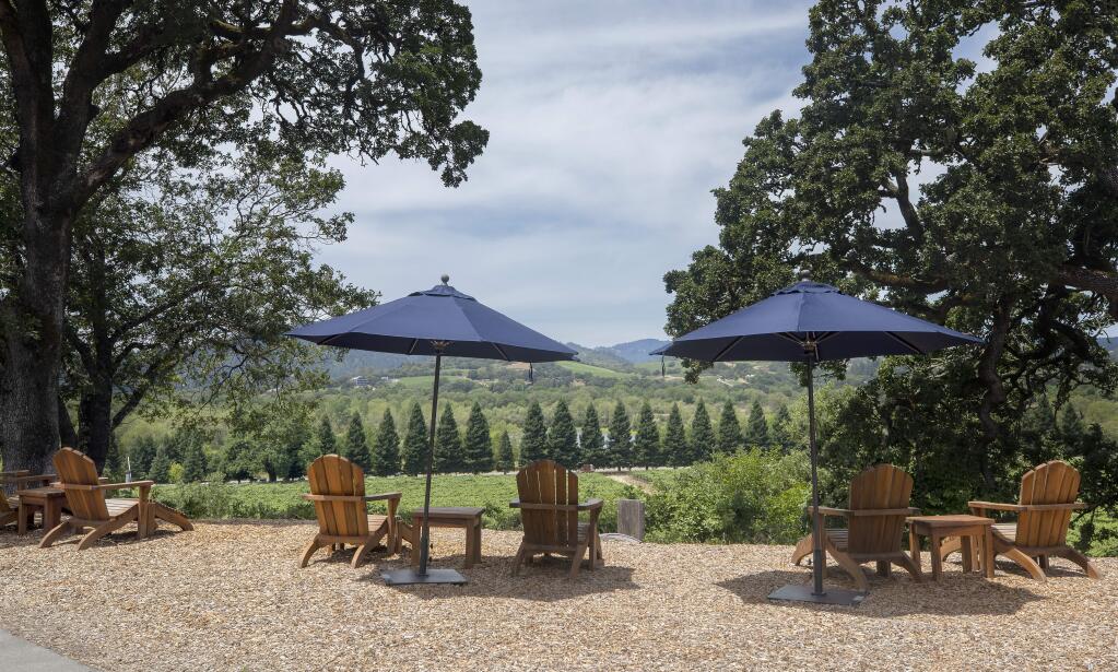 Copain Wines east of Windsor will offer socially distanced wine tasting on their patio and seating overlooking the Russian river valley. (photo by John Burgess/The Press Democrat).