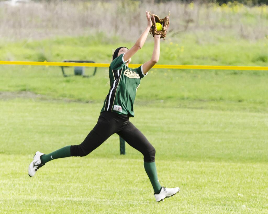 RICH LANGDON/FOR THE ARGUS-COURIEROutstanding defensive play in the outfield helped make Casa Grande High School senior Sara Langdon an All-Empire first-team selection.