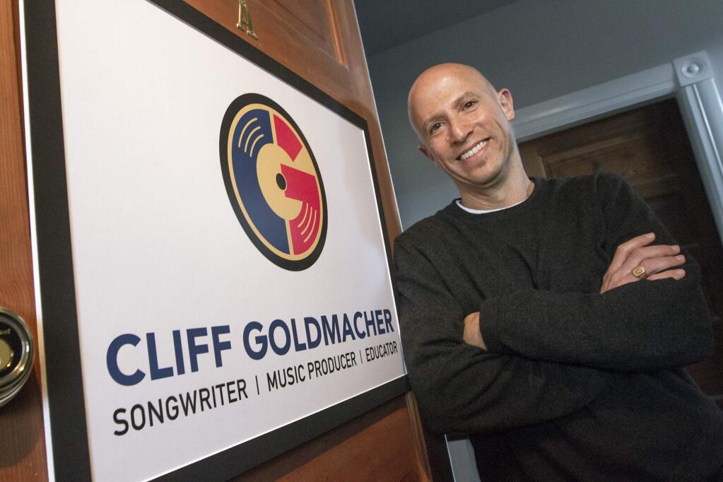 Songwriter Cliff Goldmacher in his studio on East Napa St. (Photo by Robbi Pengelly/Index-Tribune)
