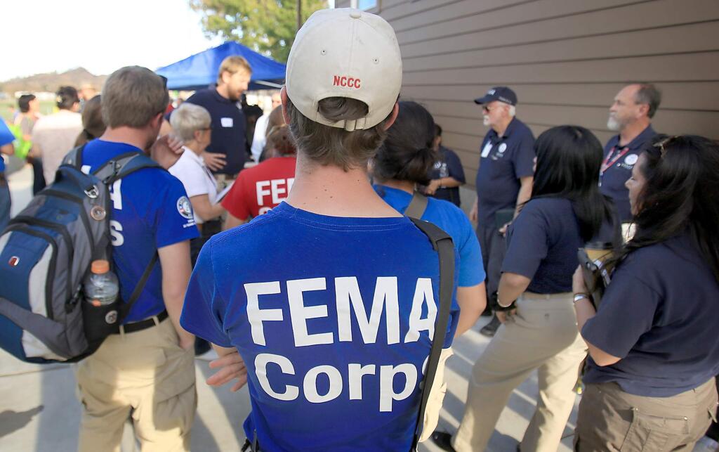 FEMA was on hand to help Middletown residents navigate financing and rebuilding on Thursday Sept. 24, 2015, at Middletown High School. (KENT PORTER/ PD)