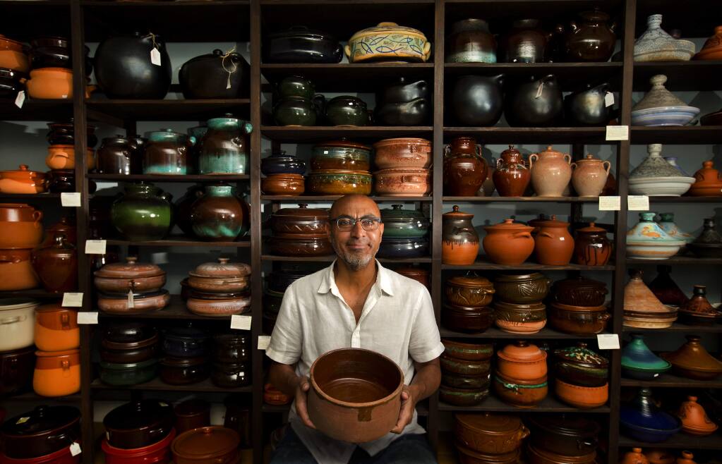 Ashrf Aimasri works with artisans in his native Egypt who create high-end clay pots for his store Bram in Sonoma. (photo by John Burgess/The Press Democrat)