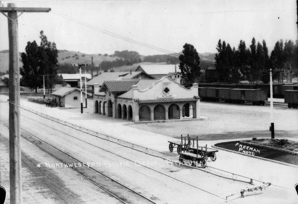 Petaluma's rail depot, seen here in this undated photo, was built in 1914. SONOMA COUNTY LIBRARY