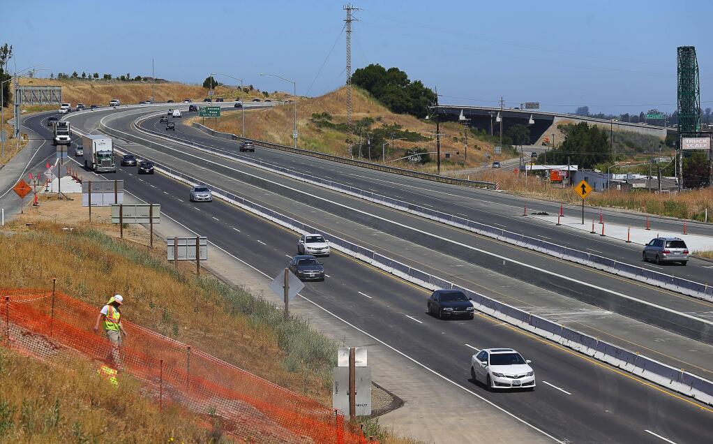 Highway 101, between the Petaluma Boulevard South overpass and Petaluma River Bridge, in Petaluma, on Wednesday, June 22, 2016. (Christopher Chung/ The Press Democrat)