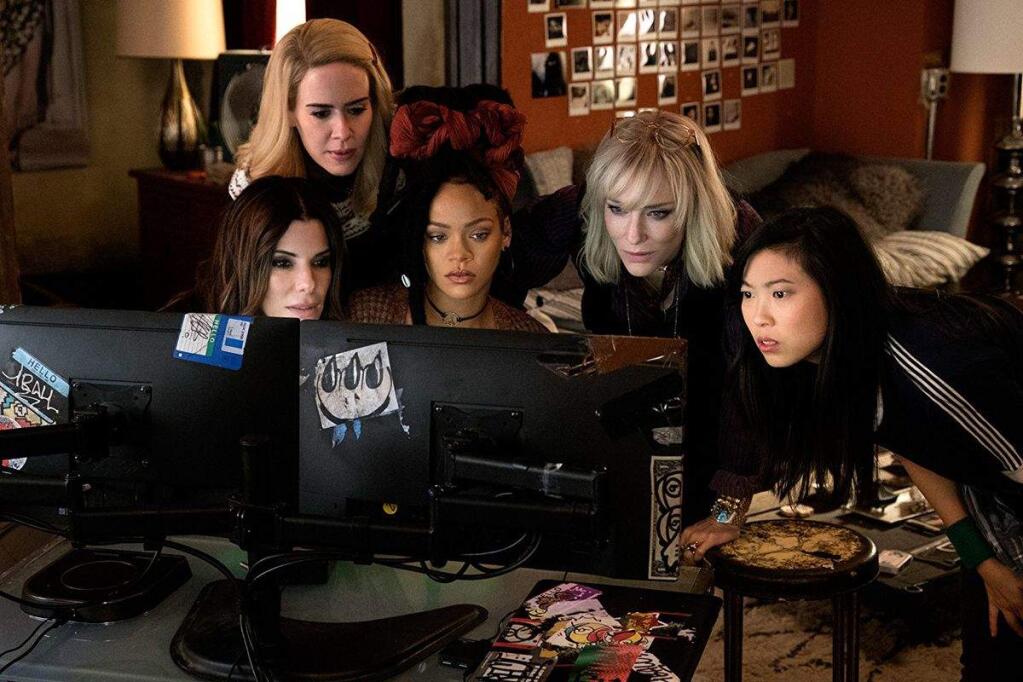 The all-star cast seems to be having a ball filming 'Ocean's 8.'