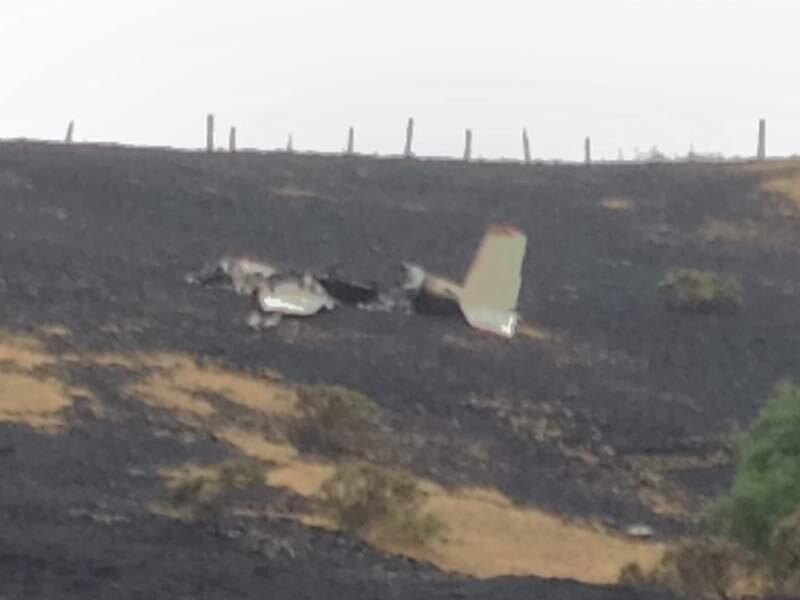 A plane crashed into a Novato field Monday night, killing the pilot. (MARIN COUNTY SHERIFF'S OFFICE)