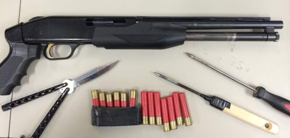The shotgun and other weapons recovered by the Sonoma County Sheriff's Department. (Courtesy Photo)