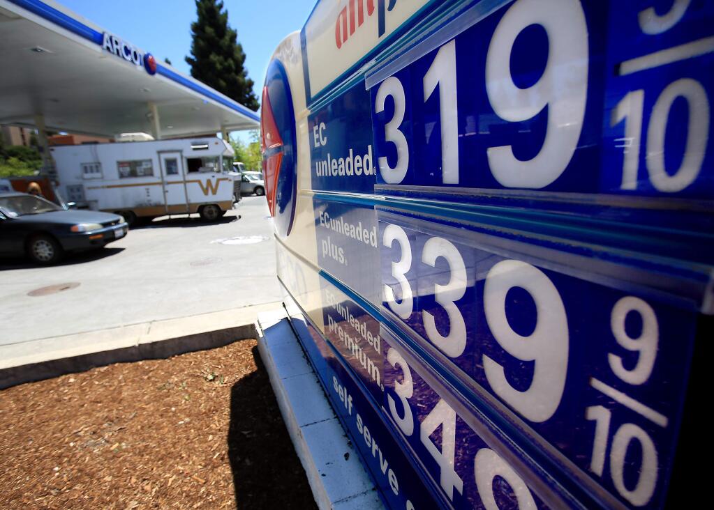 The Arco gas station on Brookwood Avenue and Fourth Street, Tuesday July 14, 2015 in Santa Rosa. (Kent Porter / Press Democrat) 2015
