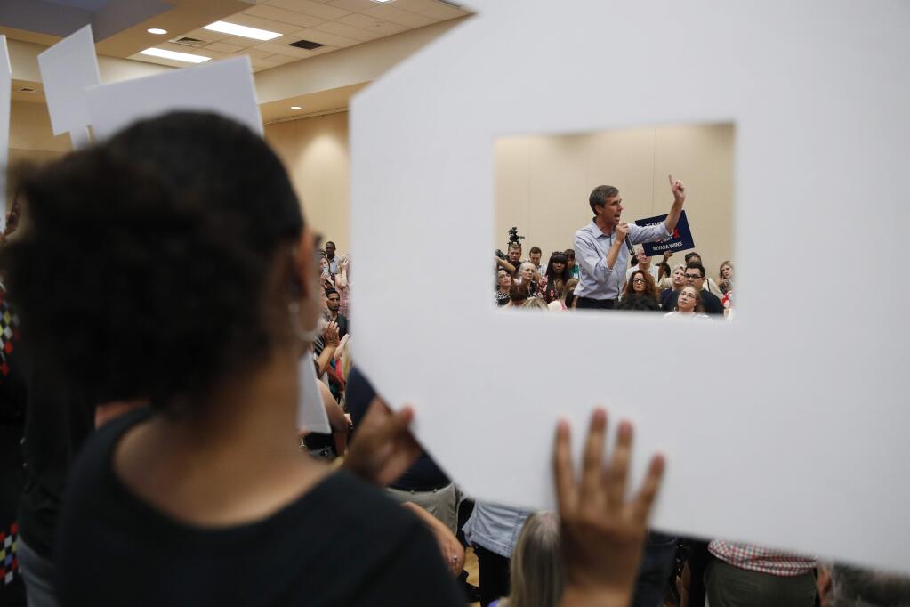 Democratic presidential candidate and former Texas U.S. Rep. Beto O'Rourke speaks at a campaign event, Thursday, Aug. 1, 2019, in Las Vegas. (AP Photo/John Locher)
