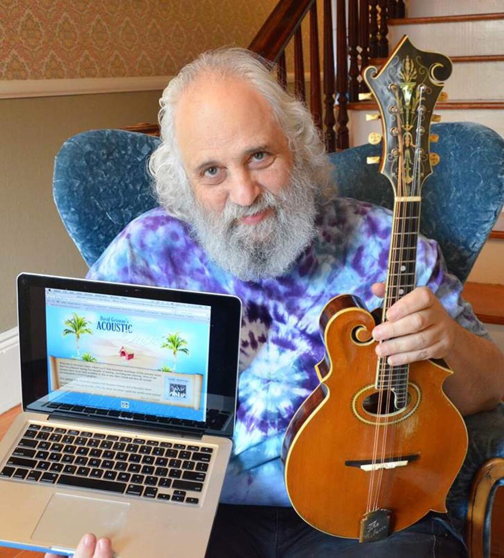 PHOTO: 1 courtesy of DAVID GRISMAN-Petaluma's David Grisman, internationally famous mandolin player and composer, now markets his music himself online.