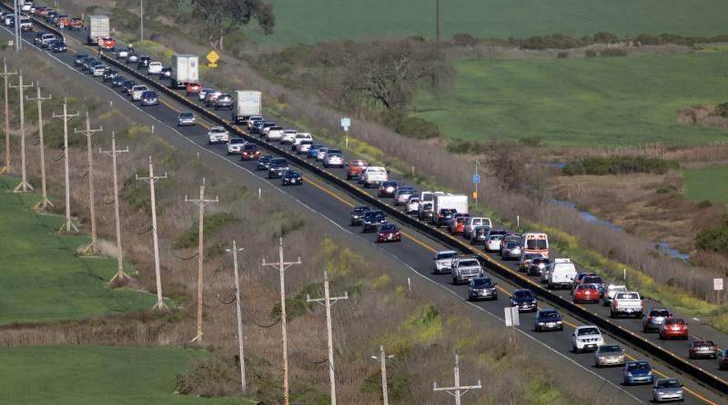 Highway 37 traffic grinds away mercilessly most weekdays between Sonoma and Solano counties.