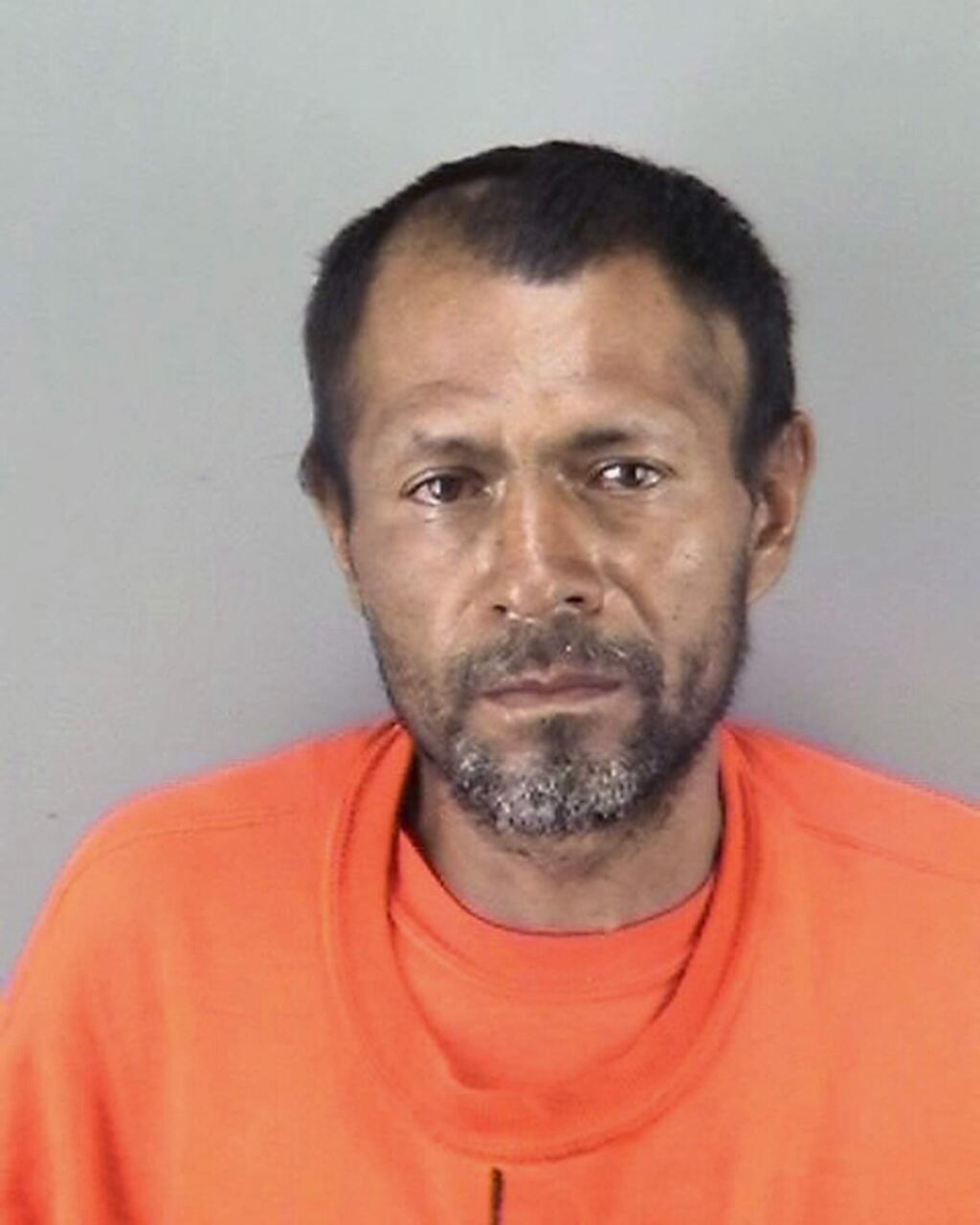 FILE - This undated file booking photo provided by the San Francisco Police Department shows Jose Ines Garcia Zarate, a homeless undocumented immigrant acquitted of killing Kate Steinle on a San Francisco pier. The Mexican man acquitted of murder in a San Francisco case that prompted immigration debate has pleaded not guilty to federal gun charges. (San Francisco Police Department via AP, File)