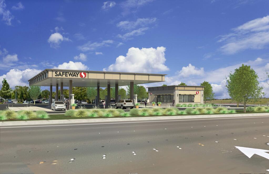 The illustration shows what the proposed Safeway gas station would look like on McDowell Boulevard.