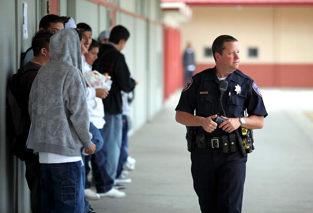 An expanded school resource officer program is among the recommendations of the Sonoma County Community and Law Enforcement Task Force. (PD FILE, 2009)
