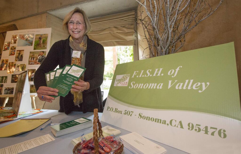 Photos by Robbi Pengelly/Index-TribuneSandy Piotter representing FISH (Friends In Sonoma Helping), at last Thursday's LocalFest. FISH is looking for a new generation of volunteers.