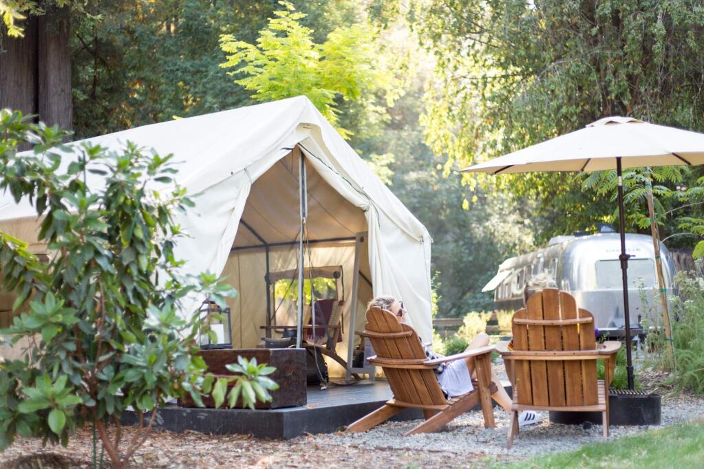 AutoCamp's luxury tent and patio site near Guerneville along the Russian River in Sonoma County (MADISON KOTACK / FOR MESA LANE PARTNERS)