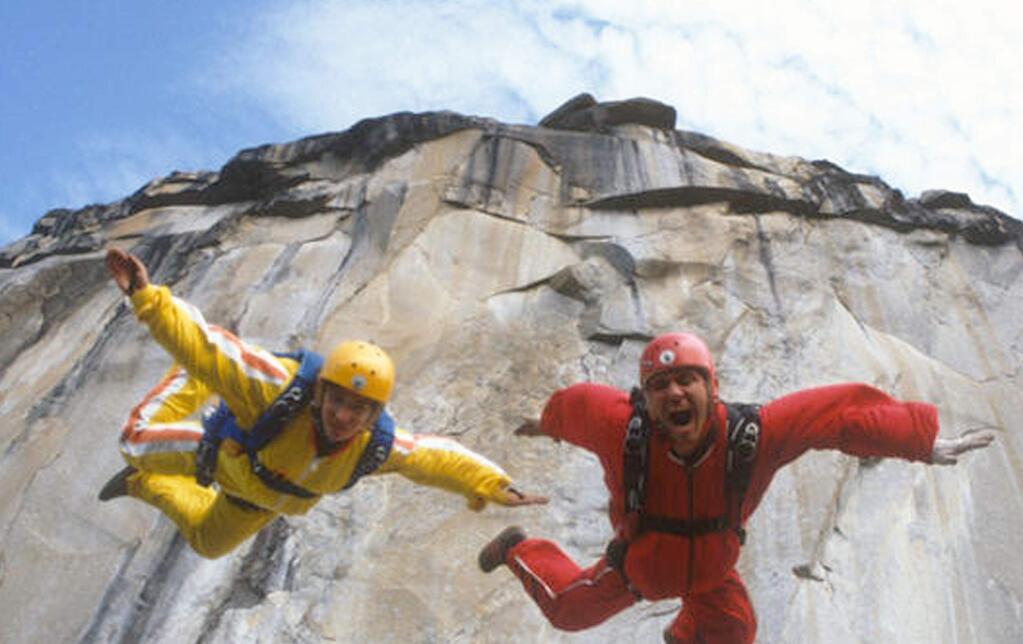 Jean and Carl Boenish, considered the father of BASE jumping, , in 'Sunshine Superman,' a documentary about Boenish, who died in 1984 at age 43, jumping off of a mountain in Norway. (MAGNOLIA PICTURES)